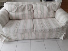 2er-Sofa  Ektorp Ikea hellgrünen/roten Streifen