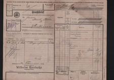 Frachtbrief 1912, Wilhelm Bierhake Wagenbau-Artikel von OSNABRÜCK nach BENTHEIM