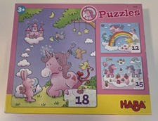 Puzzles 3er-Set von HABA ab 3 Jahre 18, 15 und 12 Teile super Zustand