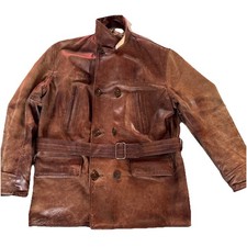 Herren Motorradlederjacke rehbraun Wildleder Vintage Gr. 42