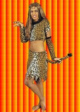 538✪ Kostüm Leoparden Raubkatze dress Leo Animal Print 3 Teile Kostüm Gr 36 - 38