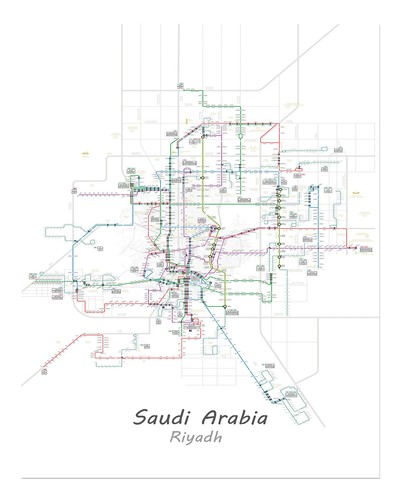 Riyadh metro karte wandkunst - riyadh,