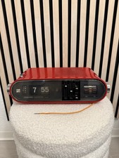 Toshiba RC 803F Klappzahlen Radiowecker Transistorradio 1970er Vintage Rot Top !
