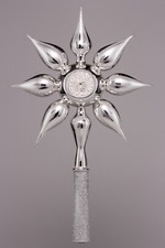 Christbaumspitze Stern mit Reflex Lauscha Glas mundgeblasen und handbemalt