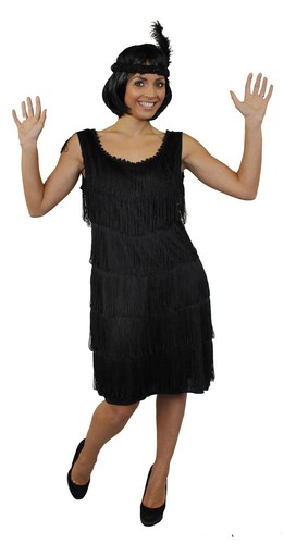 Deluxe schwarz fransen - fransen, flapper