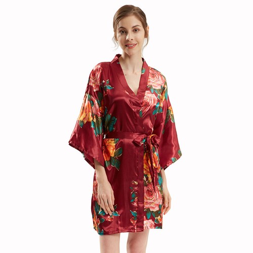 Damen blumen bademantel - blumen,