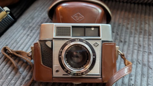 Agfa optima camera and case - camera,