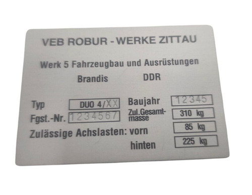 Typenschild für simson duo - typenschild, 4/