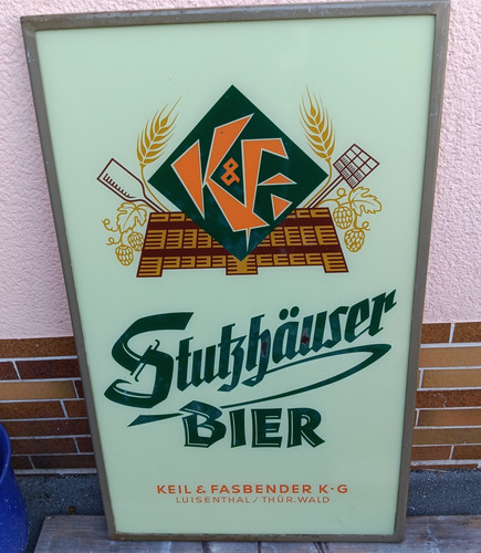 Glasschild stutzhäuser bier - glasschild,