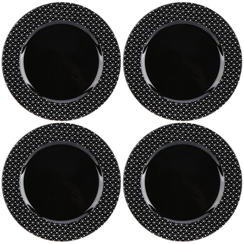 Platzteller schwarz - 4x,