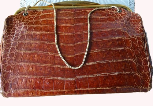 Vintage echtleder kroko - vintage, tasche