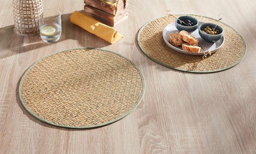 Seegras platz matte natur rund - natur,