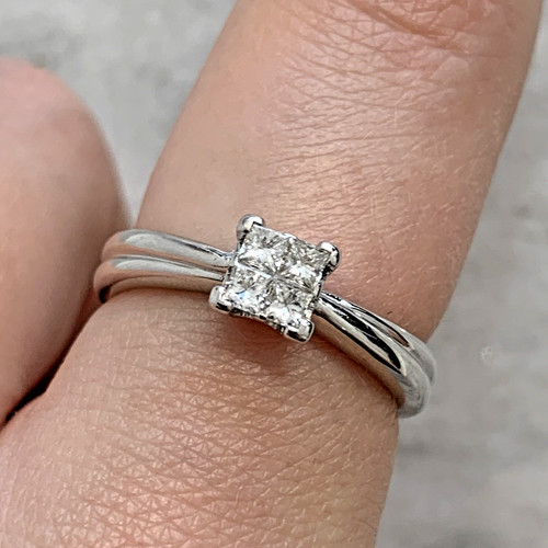 Cluster ring gold diamant - kt,