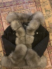 Jeansjacke mit pelzbesatz - jeansjacke, und