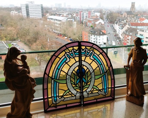 Bleiglasfenster jugendstil - bleiglasfenster, um