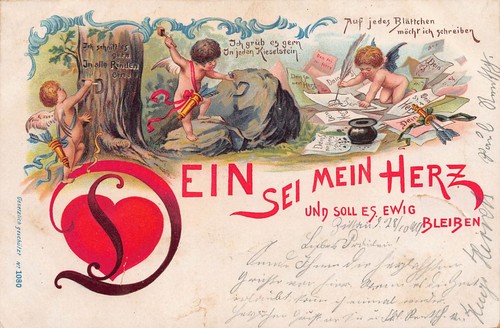 Ansichtskarte 1899 liebe - ansichtskarte,