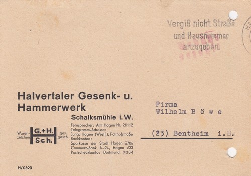 Hagen postkarte 1946 - hagen,,