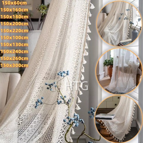 Quasten häkel vorhang beige - quasten,