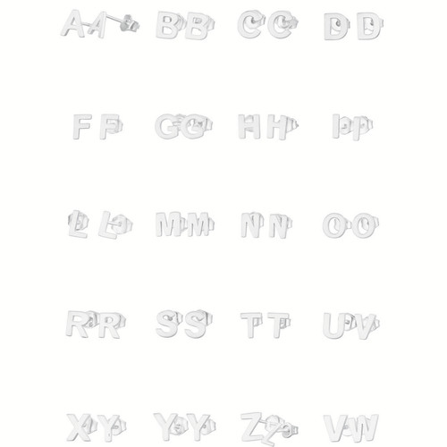 Sterling silber 6mm - 6mm, alphabet