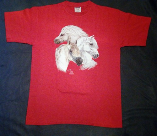 Rotes designer shirt - rotes, pferde