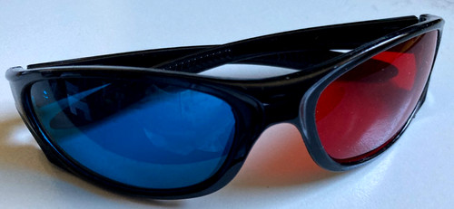 Brille rot blau - rot,