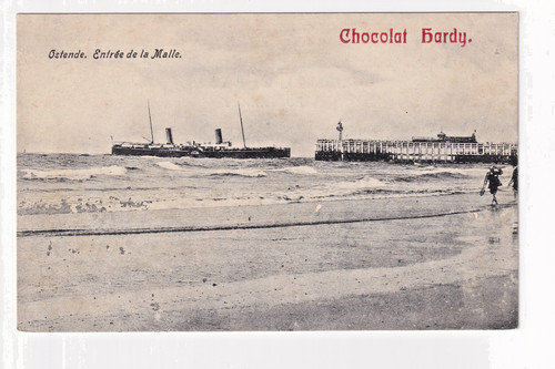 Ostende malle raddampfer - ak,