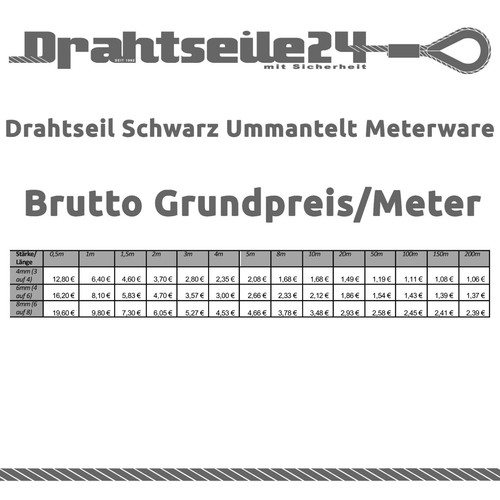 Drahtseil stahlseil schwarz - stahlseil,