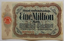 Notgeldschein Duisburg, 1 Mio