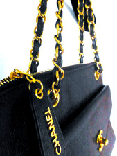 Rarität Chanel Vintage Kaviar Leder Tasche 90iger Braun/Gold Super Zustand!