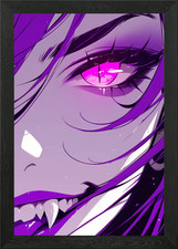 Lila Anime Auge gerahmtes