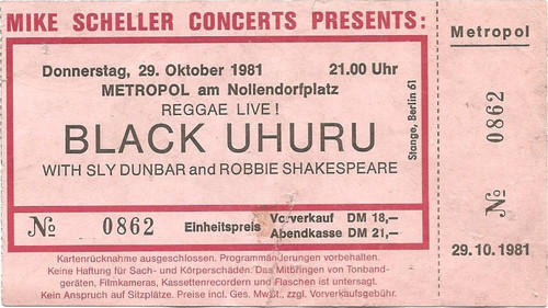 Black uhuru concert - uhuru, 1981