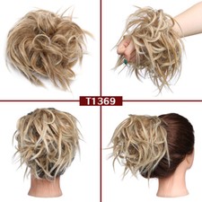 Lockig Zopfgummi ZERZAUST Hepburn DUTT Haarteil Scrunchie Haarverlängerung Weich