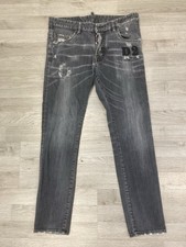 DSQUARED2 CIAO Jeans Herren Größe 48 Schwarz Used-Look Knopfleiste