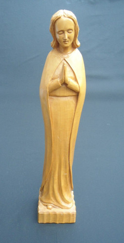 Figur madonna auf holzsockel - figur,
