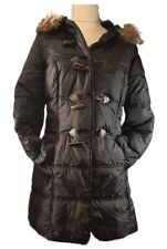 Zara Trafaluc Steppjacke Dufflecoat-Stil schwarz Top Kapuze mit Kunstfell