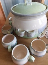 Bowle SET DDR Keramik Mit Prägung