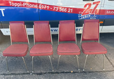 1x DDR Stuhl gestreift Rot Rockabilly Style Retro, Vintage 60er/70er Jahre