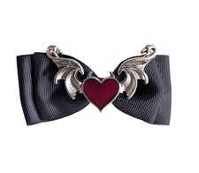 The Rock Shop Haarspange Winged Heart gothic lolita schleife flügel fledermaus