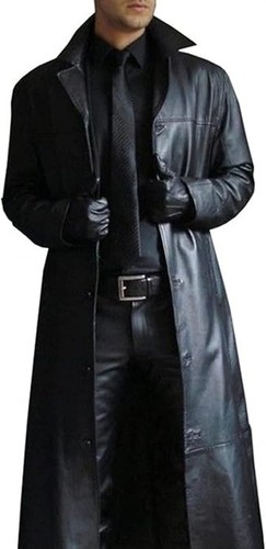 Herren leder trenchcoat - herren, echtes