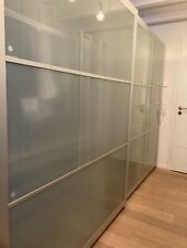 Tolle stabile Ikea pax Schiebetüren Alu & Milchglas 3m breit, 2m hoch