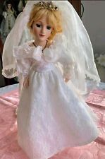 Porzellan Puppe Prinzessin Diana Hochzeit im Hochzeitskleid 41cm