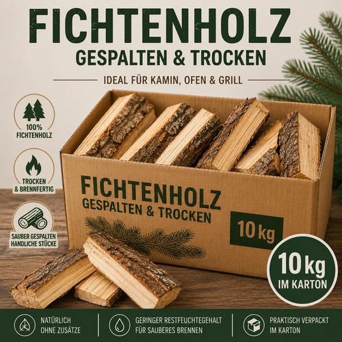 10kg fichtenholz trocken - 10kg,