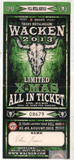 Eintrittskarte Ticket W:O:A Wacken 2013