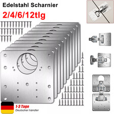12x Blech Edelstahl Scharnier