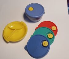 Set m. 3 Tupperware Miniaturen Magnete Geschirr Mikrowelle Teller Topf 3 Deckel 