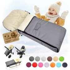 Fußsack aus Lammwolle 108cm Winterfußsack für Kinderwagen Buggy universell