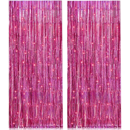 Lametta glitzervorhang rosa - glitzervorhang,
