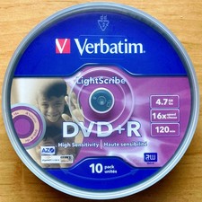 10er Spindel - VERBATIM - DVD+R - LIGHTSCRIBE - 4,7GB/120min - 1-16x - NEUWERTIG