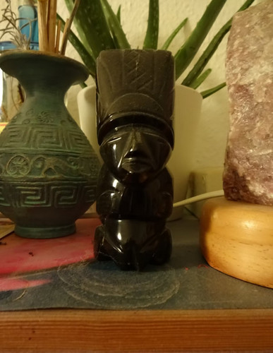 Schwarzer obsidian figur - obsidian,