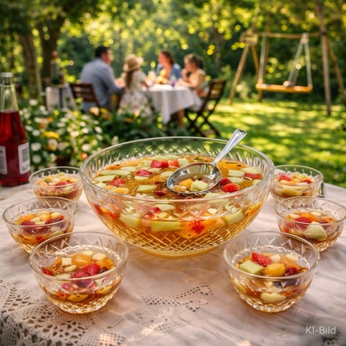Vintage bowle set glas - vintage,